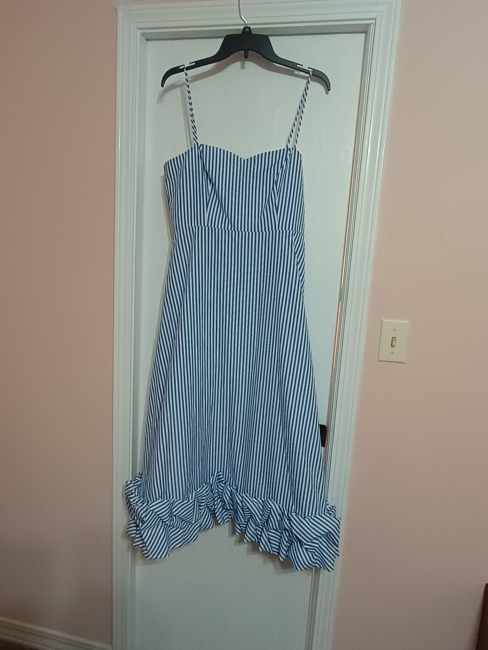Gianni Bini Blue and White Striped Midi Dress